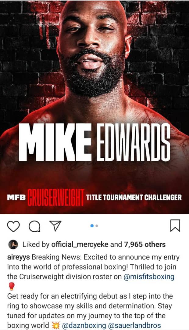 BBNaija's Mike Edwards announces entry to professional boxing